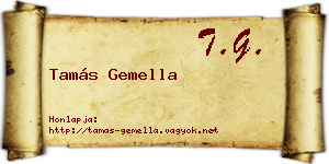 Tamás Gemella névjegykártya
